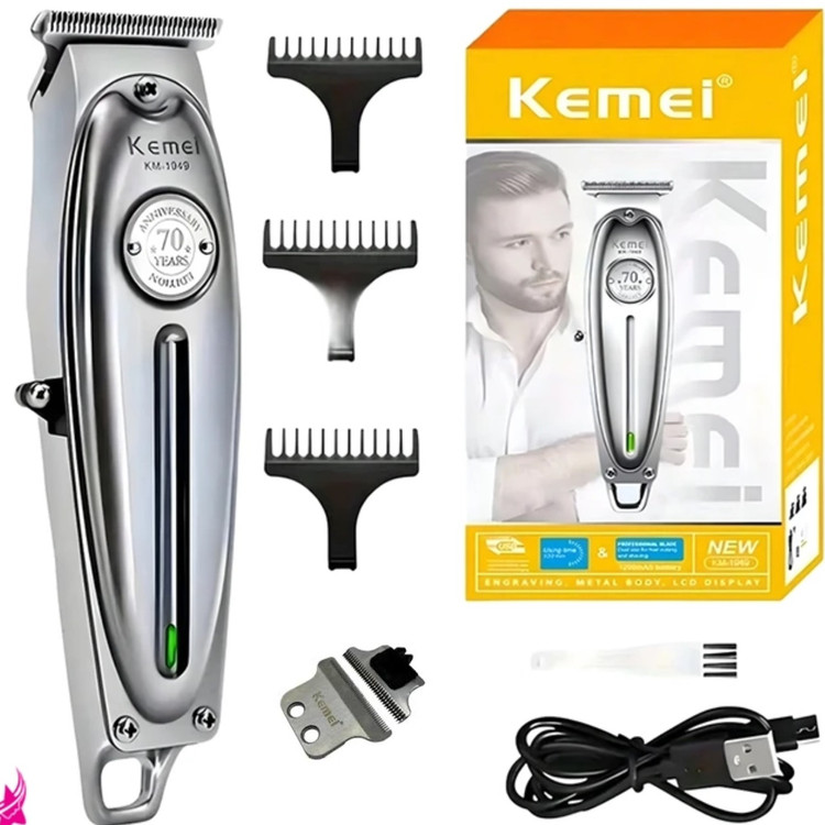 ماشین اصلاح کیمی مدل KM-1949 به همراه تیغه یدک اصلی و حک شده برند کیمی